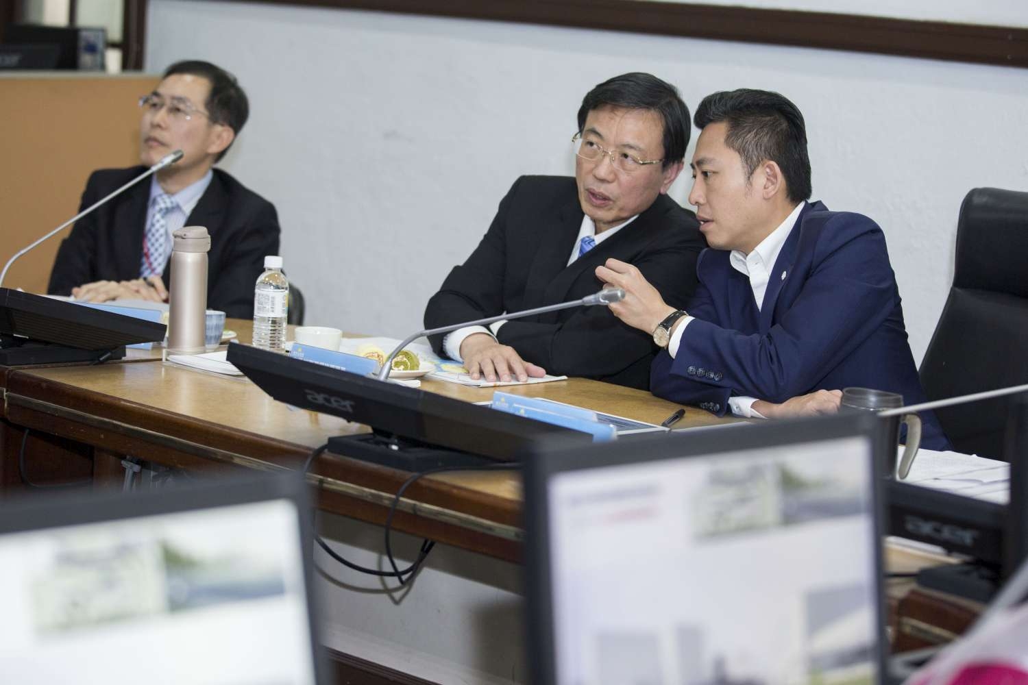 市長林智堅日前（4月17日）與臺鐵局張政源局長會面談大車站計畫|