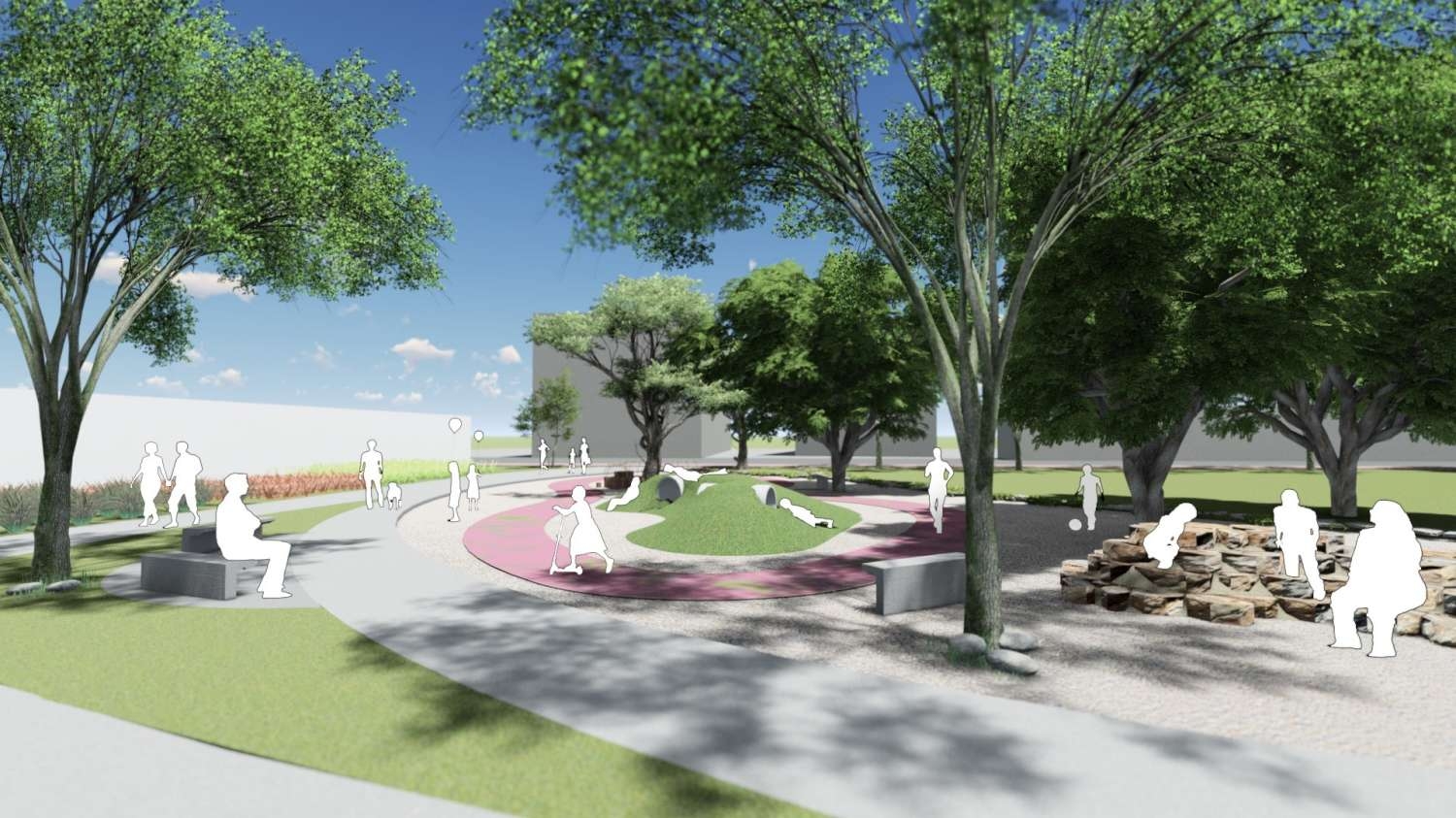 圖1米粉寮公園將融入在地米粉特色，除步道、花圃設計融入九降風、米粉等圓弧線條。